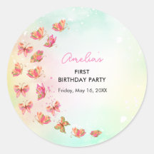 Beijo de Borboleta Menina 1º Aniversário 