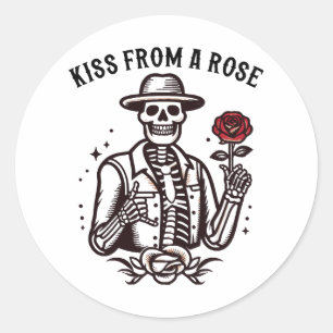 Adesivo Redondo Beijo de uma Rosa