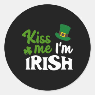 Adesivo Redondo Beijo Irlandês Me Beije Sou Irlandês Dia De São Pa