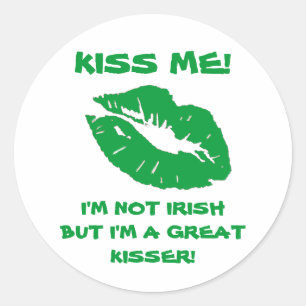 Adesivo Redondo Beijo irlandês Me-Verde do beijo