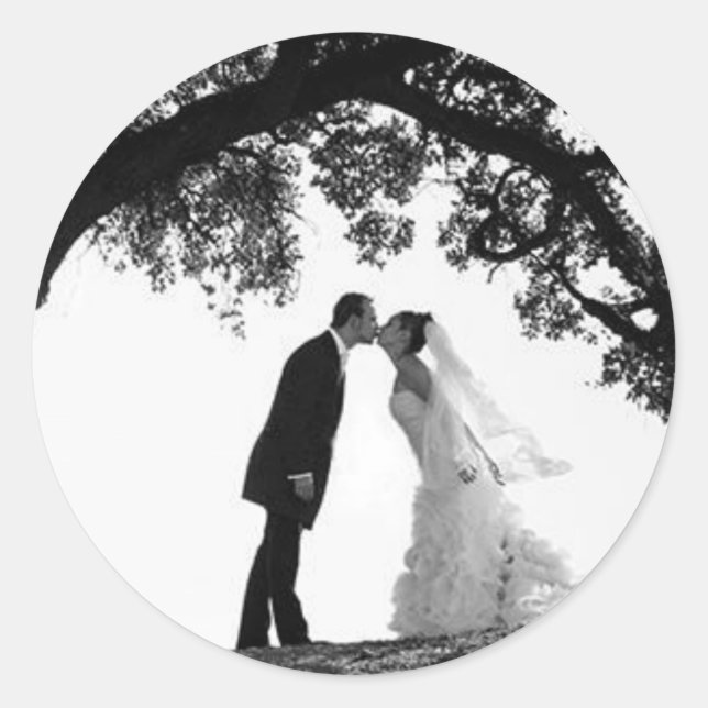 Adesivo Redondo Beijo nobre debaixo do Oak Sticker (Frente)