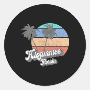 Adesivo Redondo Beijo Retro Kissimmee Flórida Vintage Praia Surf