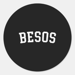 Adesivo Redondo Beijos Beijos Espanhóis Dia dos Namorados Retro Va