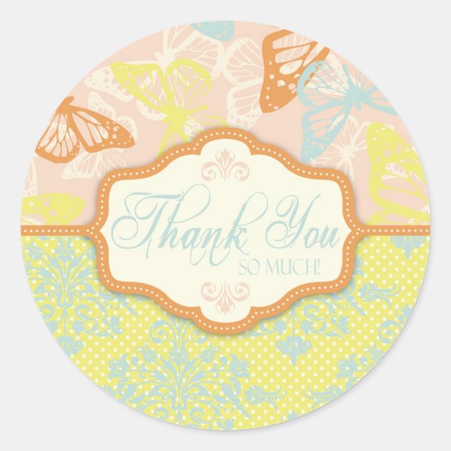 Adesivo Redondo Beijos Butterfly Doce TY Sticker (Frente)