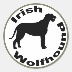 Adesivo Redondo Beira do círculo do Wolfhound irlandês