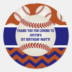 Adesivo Redondo Beisebol Aniversário Obrigado Pinheiros