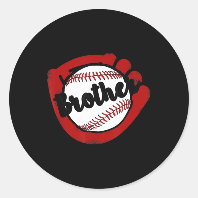 Adesivo Redondo Beisebol Brother para a Mãe do Sofball (Frente)