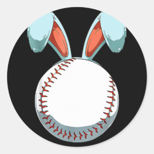 Adesivo Redondo Beisebol Coelhinho de Páscoa Ovos de Páscoa Caçand