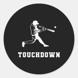 Adesivo Redondo Beisebol de Touchdown Humor Beisebol de Touchdown 