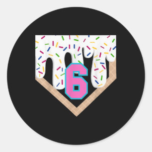 Adesivo Redondo Beisebol Drivers 6 Casa Plate Boys Birthday Juvent