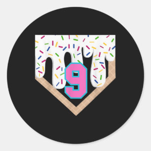 Adesivo Redondo Beisebol Drivers 9º Aniversário Home Plate Boys Yo