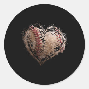 Adesivo Redondo Beisebol Heart Happy Valentines Day Baseball Boy G