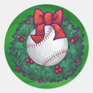 Adesivo Redondo Beisebol na Fúria de Natal