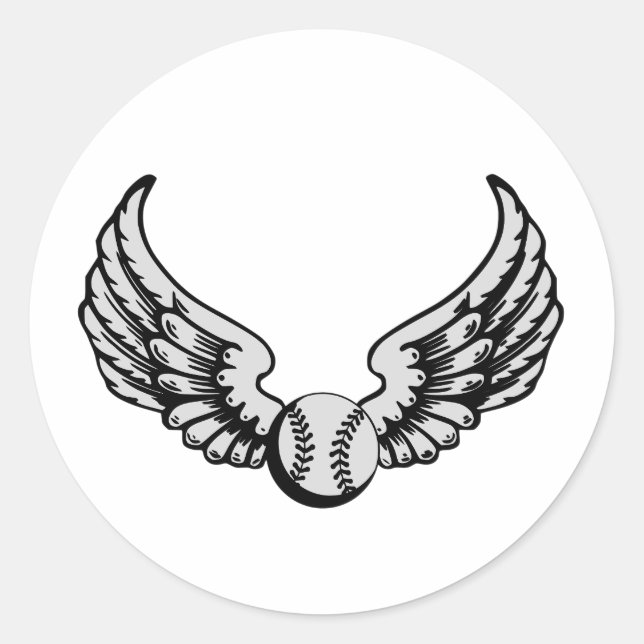 Adesivo Redondo Beisebol Voador (Bola) para baseball amantes (Frente)
