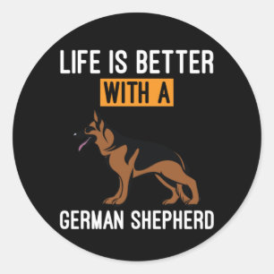 Adesivo Redondo Bekeeper Art Com Um German shepherd