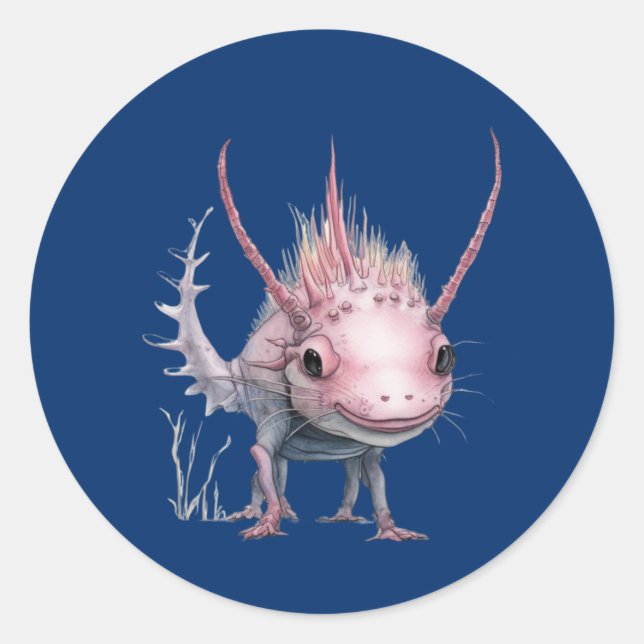 Adesivo Redondo Bela Arte Axolotl (Frente)