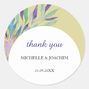 Adesivo Redondo Bela Bela Arte Floral De Aquarela