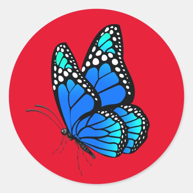 Adesivo Redondo Bela borboleta ilustrada (Frente)