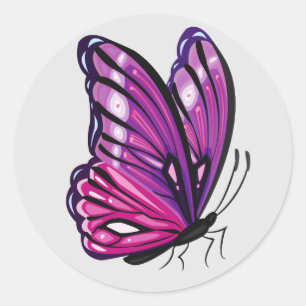 Adesivo Redondo Bela borboleta ilustrada