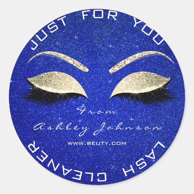 Adesivo Redondo Bela Brilhante Cobalt Blue Dourado Cleaner (Frente)