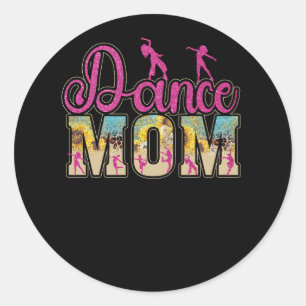 Adesivo Redondo Bela dança de Tie-dye Mãe Dia de as mães Dançando