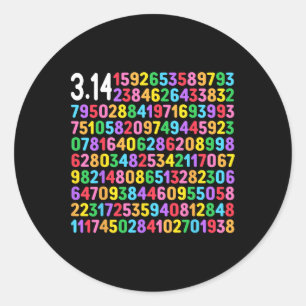 Adesivo Redondo Bela Dígitos De 3.14 Pi Feliz Dia De Pi Professora