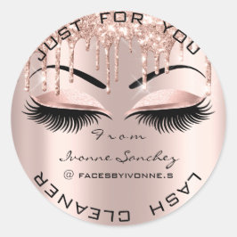 Adesivo Redondo Bela do Nome Dobra Gotas Rosa Batidas Rosa Lashes 
