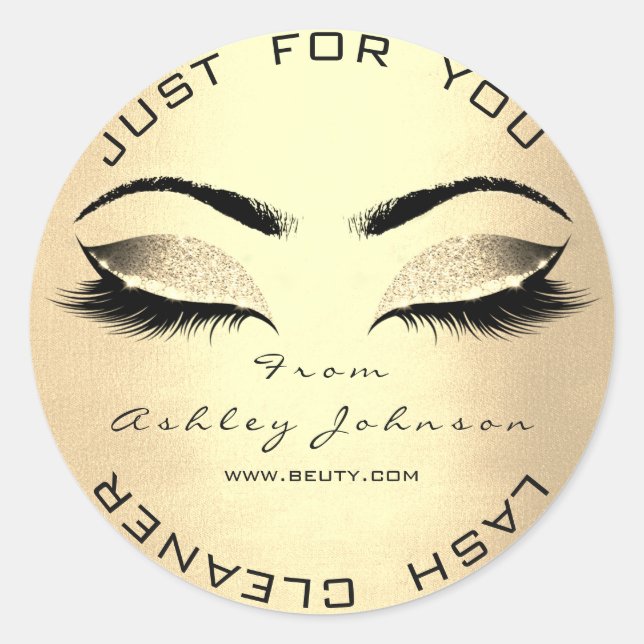 Adesivo Redondo Bela Dourada Falsa Salão Olhos Lash Cleaner (Frente)