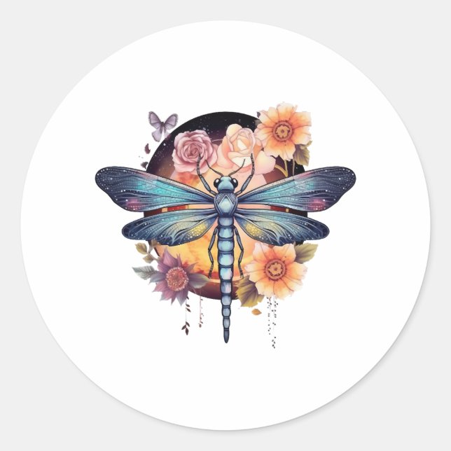 Adesivo Redondo Bela Dragonfly (Frente)