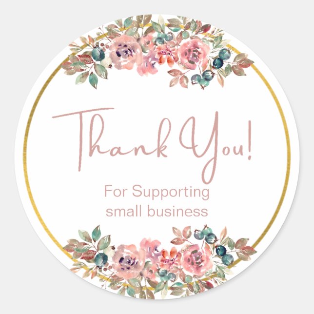 Adesivo Redondo Bela empresa Floral (Frente)