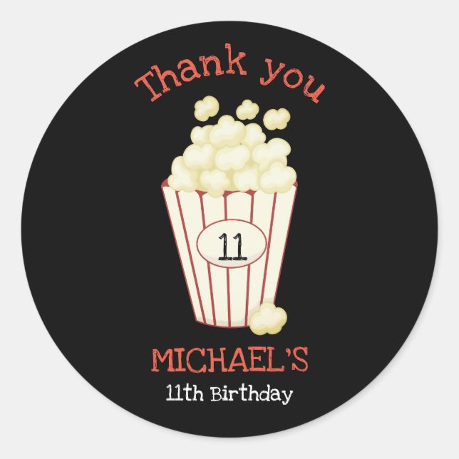 Adesivo Redondo Bela Festa de aniversário Noturna Simples (Frente)