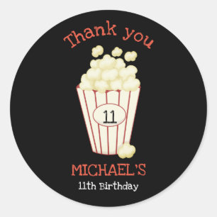 Adesivo Redondo Bela Festa de aniversário Noturna Simples