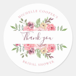 Adesivo Redondo Bela flor Obrigada