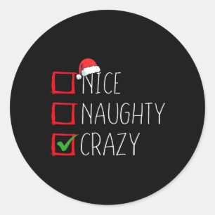 Adesivo Redondo Bela Lista de Natal Louca Xmas Santa Claus