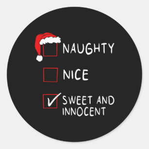 Adesivo Redondo Bela Lista Doce Homens Inocentes Do Xmas Mulheres 