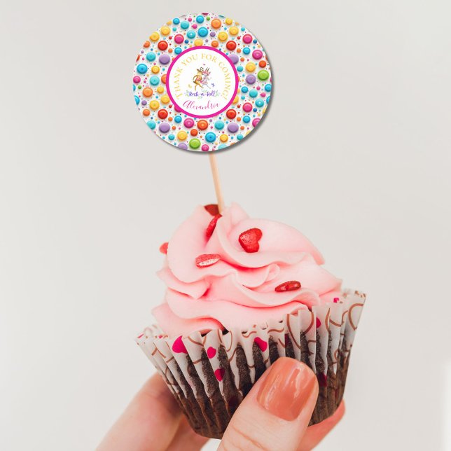 Adesivo Redondo Bela Madeira Caro Dançando Rocha-n-Roll Roxo (Criador carregado)