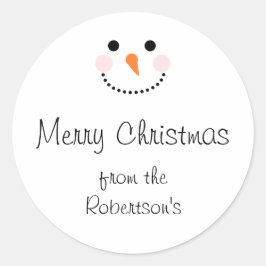 Adesivo Redondo Bela Neve Branca Envelope de Natal Feliz