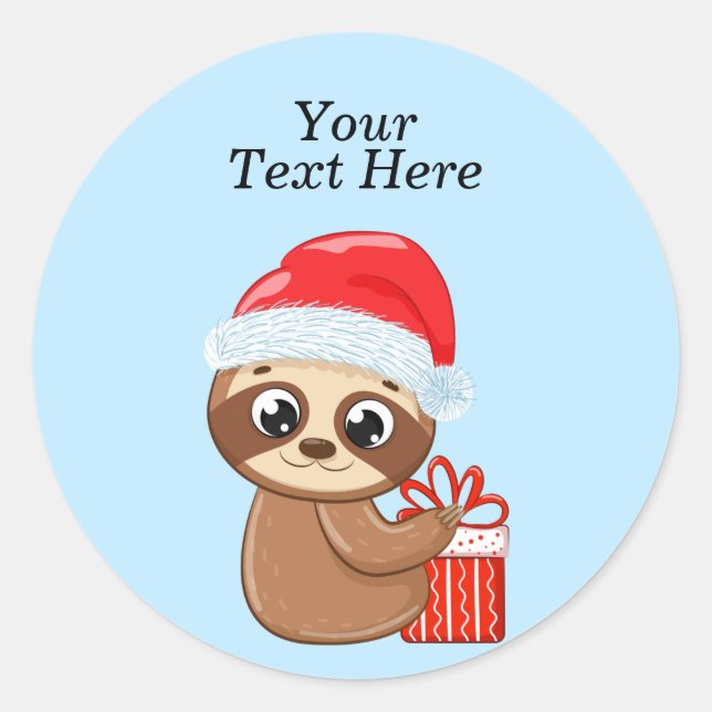 Adesivo Redondo Bela Noite De Natal Com Presente Clássico Redondo (Frente)