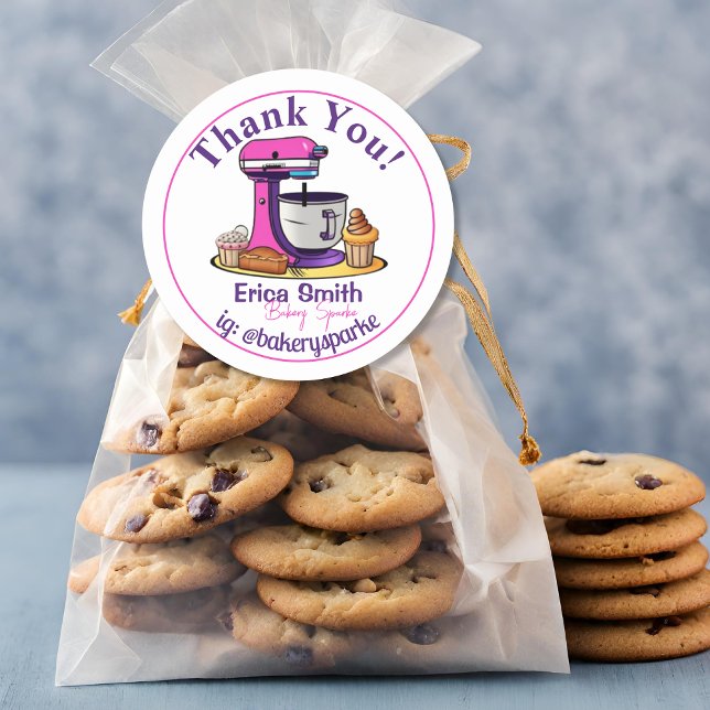 Adesivo Redondo Bela padaria Personalizada Pequenas Empresas Obrig (Criador carregado)