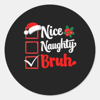 Adesivo Redondo Bela Papai noel de Natal Engraçado Bruh, de Natal