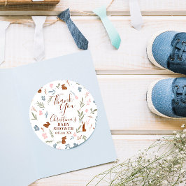 Adesivo Redondo Bela Páscoa floral coelho pequeno obrigado coelho