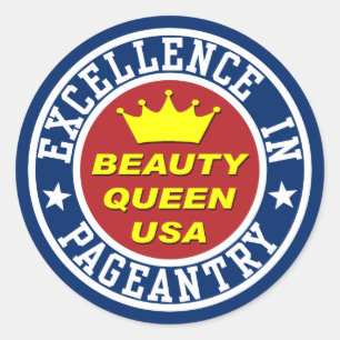 Adesivo Redondo Bela Rainha Pageant Sticker