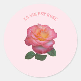 Adesivo Redondo Bela Rosa Rosa