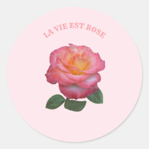 Adesivo Redondo Bela Rosa Rosa