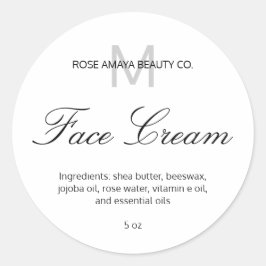 Adesivo Redondo Bela Spa Cosmética de Monograma Profissional Elega