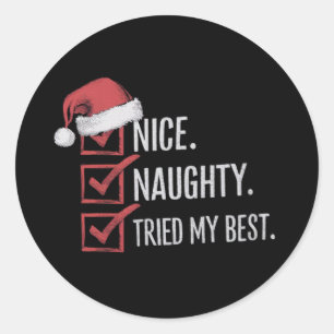 Adesivo Redondo Bela Vadia Tentou Minha Melhor Lista De Natal Xmas
