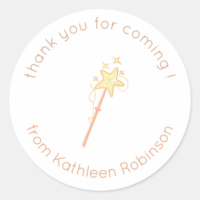 Adesivo Redondo Bela varinha mágica obrigada (Frente)