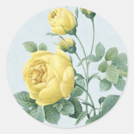 Adesivo Redondo Bela vinheta de rosa amarela