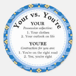 Adesivo Redondo Bela Vossa Vossa Vença de Ortografia