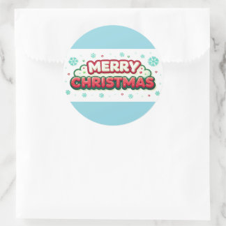 Adesivo Redondo Belas vinhetas de Natal alegres